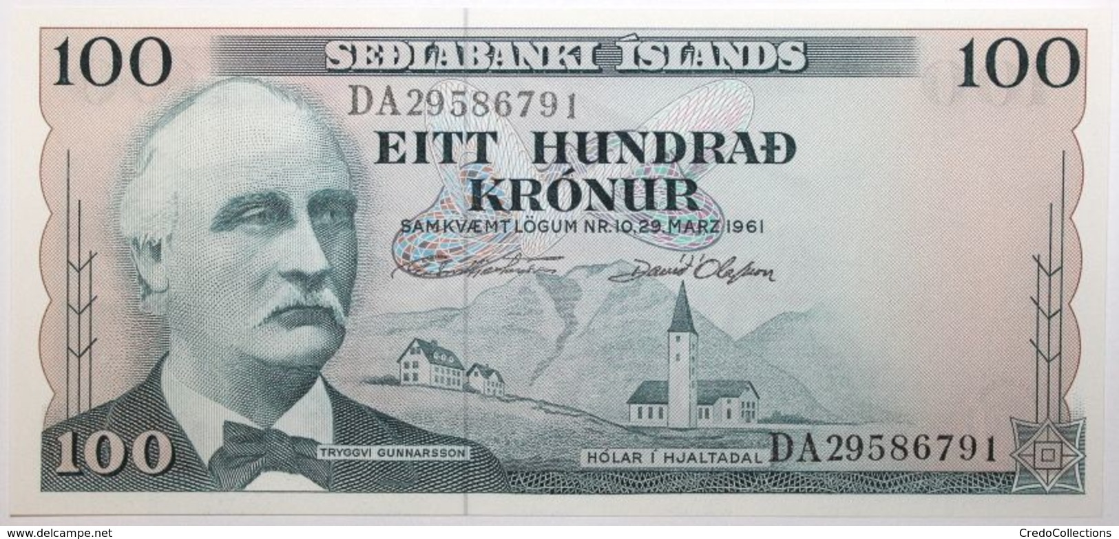 Islande - 100 Kronur - 1961 - PICK 44a.11 - NEUF - IJsland