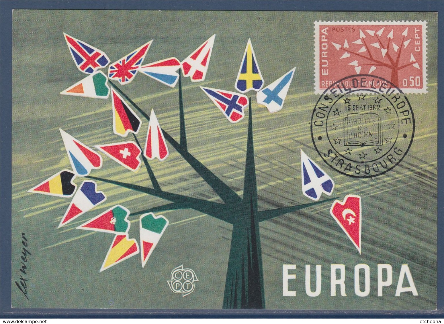 Europa Conseil De L'Europe Strasbourg 15.9.63 N°1359 Carte Postale - 1962