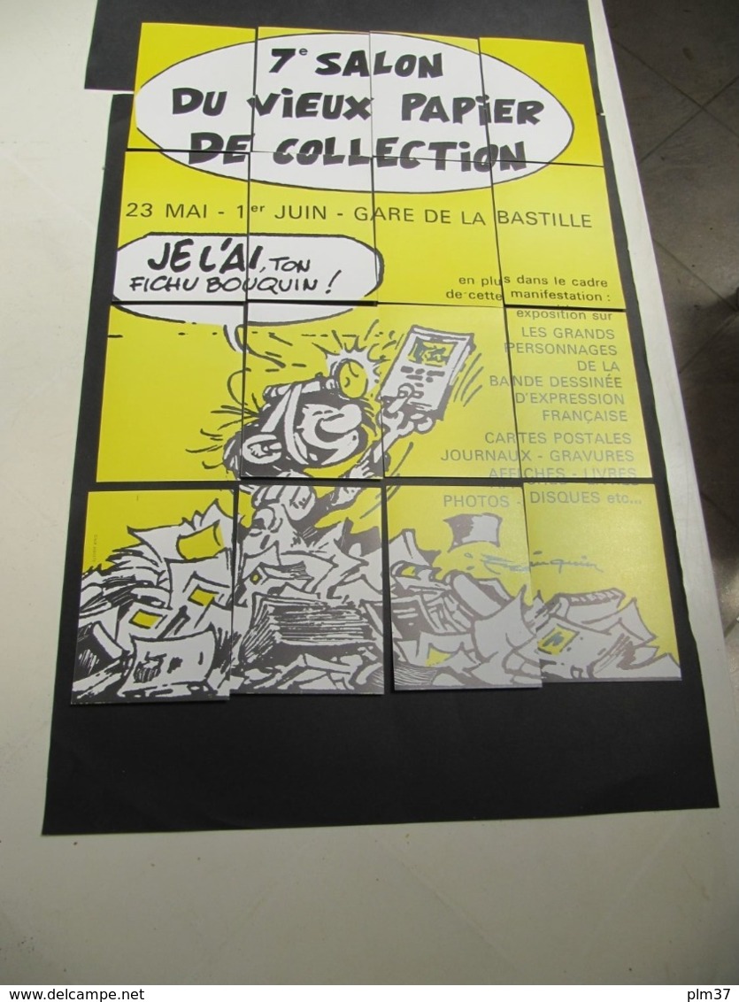 FRANQUIN, Gaston Lagaffe - Puzzle De 16 CP Pour Le 7° Salon Du Vieux Papier - Bandes Dessinées