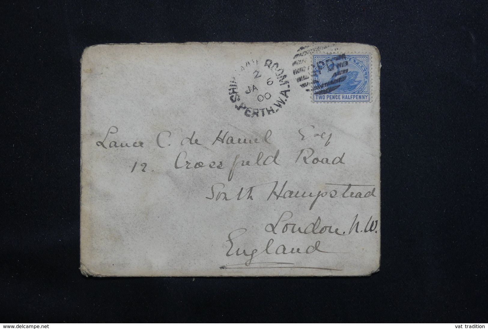 AUSTRALIE OCCIDENTALE - Enveloppe De Perth En 1900 Pour Londres , Affranchissement Cygne -  L 64524 - Covers & Documents