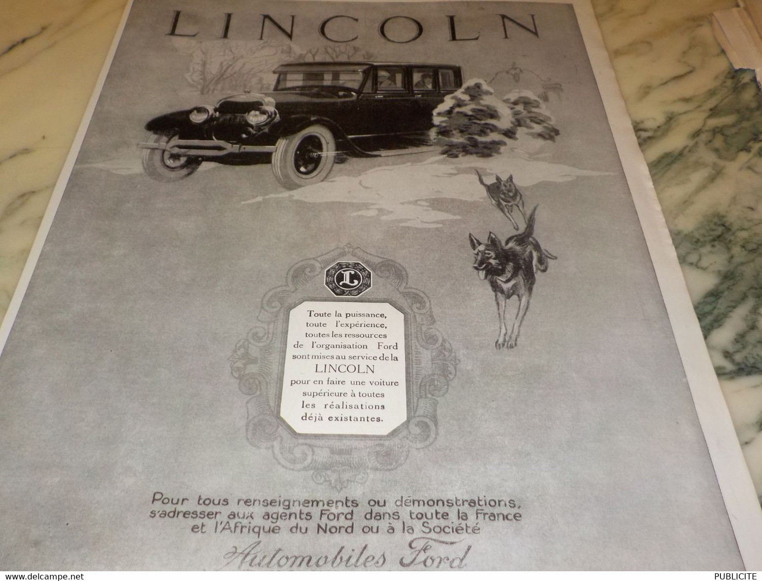 ANCIENNE PUBLICITE TOUTE LA PUISSANCE  VOITURE  LINCOLN 1925 - Cars