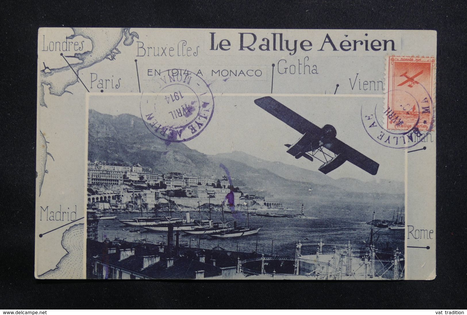 MONACO - Carte Postale Du Rallye Aérien De 1914 - 1ére Carte Postale Transportée Par Avion -  L 64543 - Covers & Documents