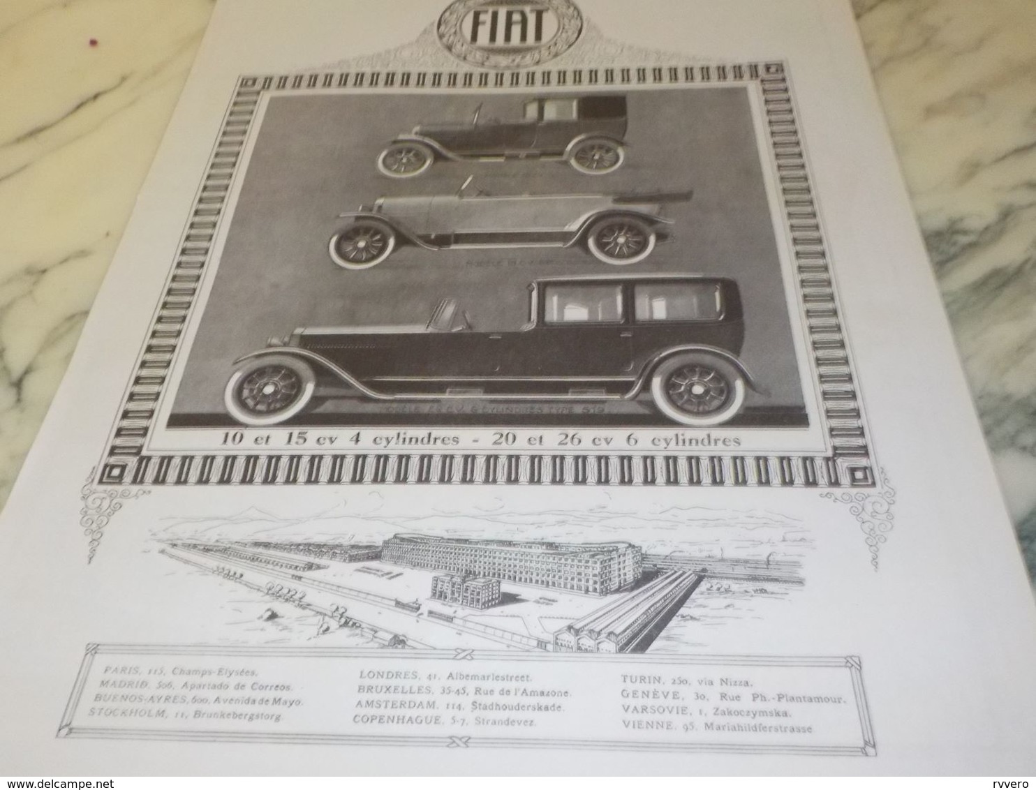 ANCIENNE PUBLICITE DIVERS MODELES VOITURE FIAT  1925 - Cars