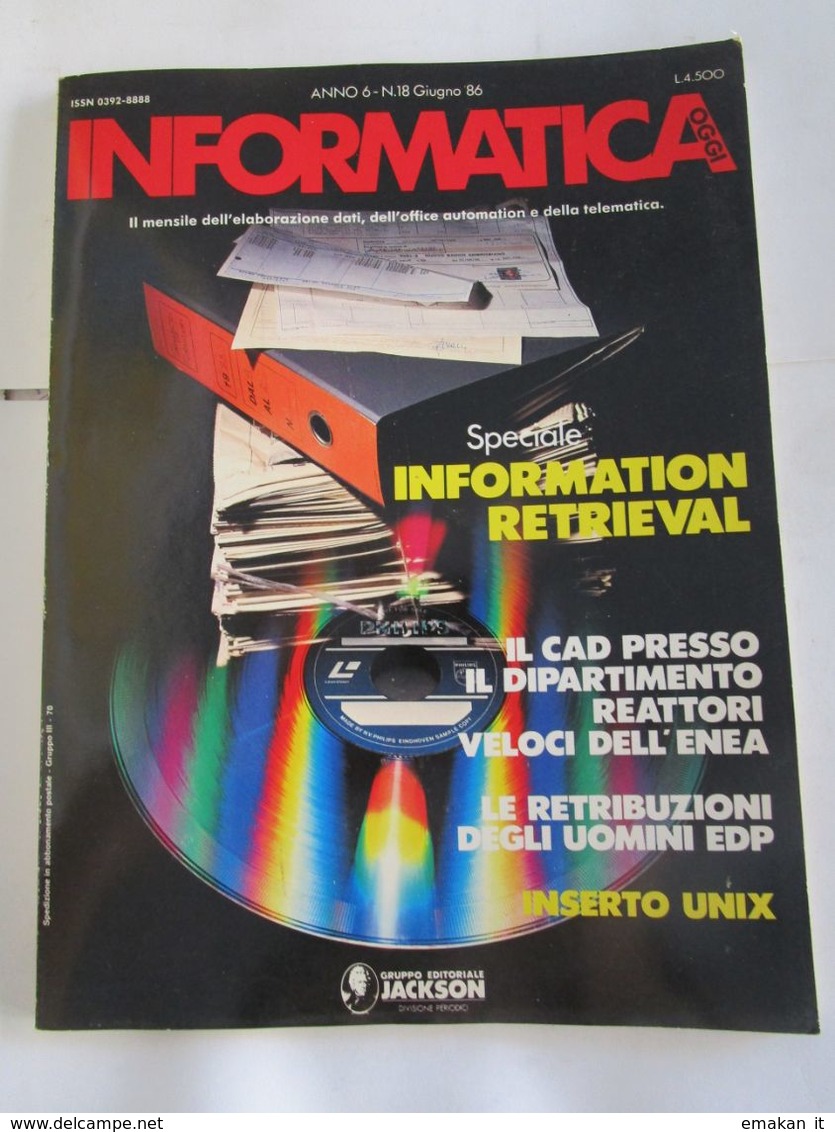 - RIVISTA INFORMATICA OGGI  N 18 / 1986 - Informatica
