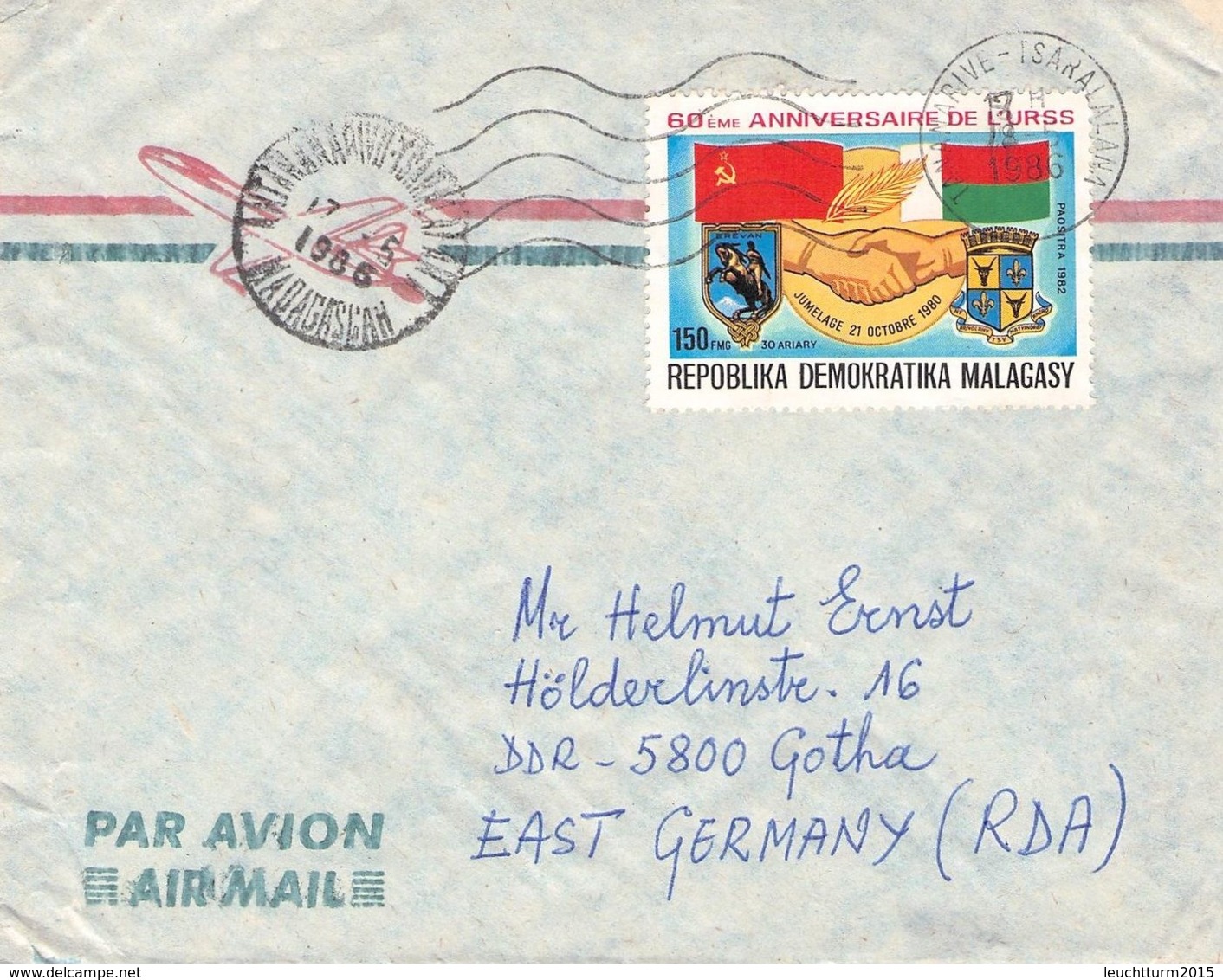 MALAGASY - AIRMAIL 1986 - GOTHA/DDR //ak744 - Madagaskar (1960-...)