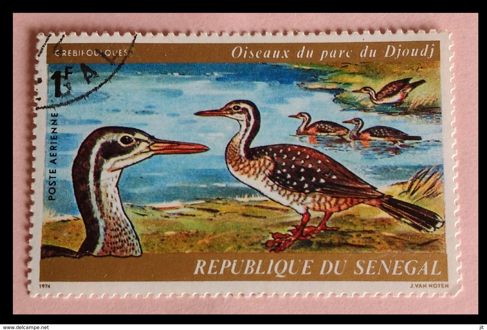 110. SENEGAL 1974 USED STAMP BIRDS . - Sénégal (1960-...)