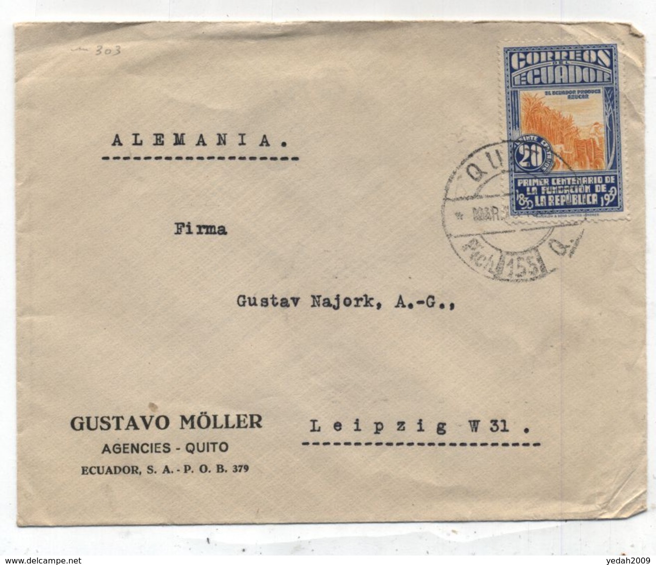 Ecuador COVER TO Germany QUITO - Equateur