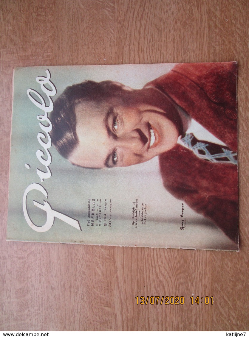 Piccolo  16 Oktober 1949   Cover :Gary Cooper   Back :Lois Maxwell - Other & Unclassified