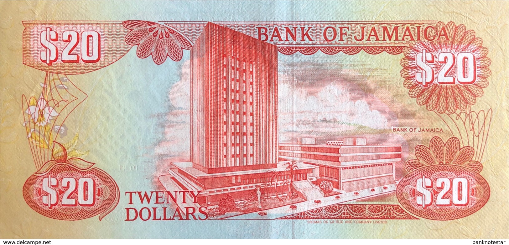 Jamaica 20 Dollars, P-72d (1.10.1991) - Extemely Fine - Jamaique