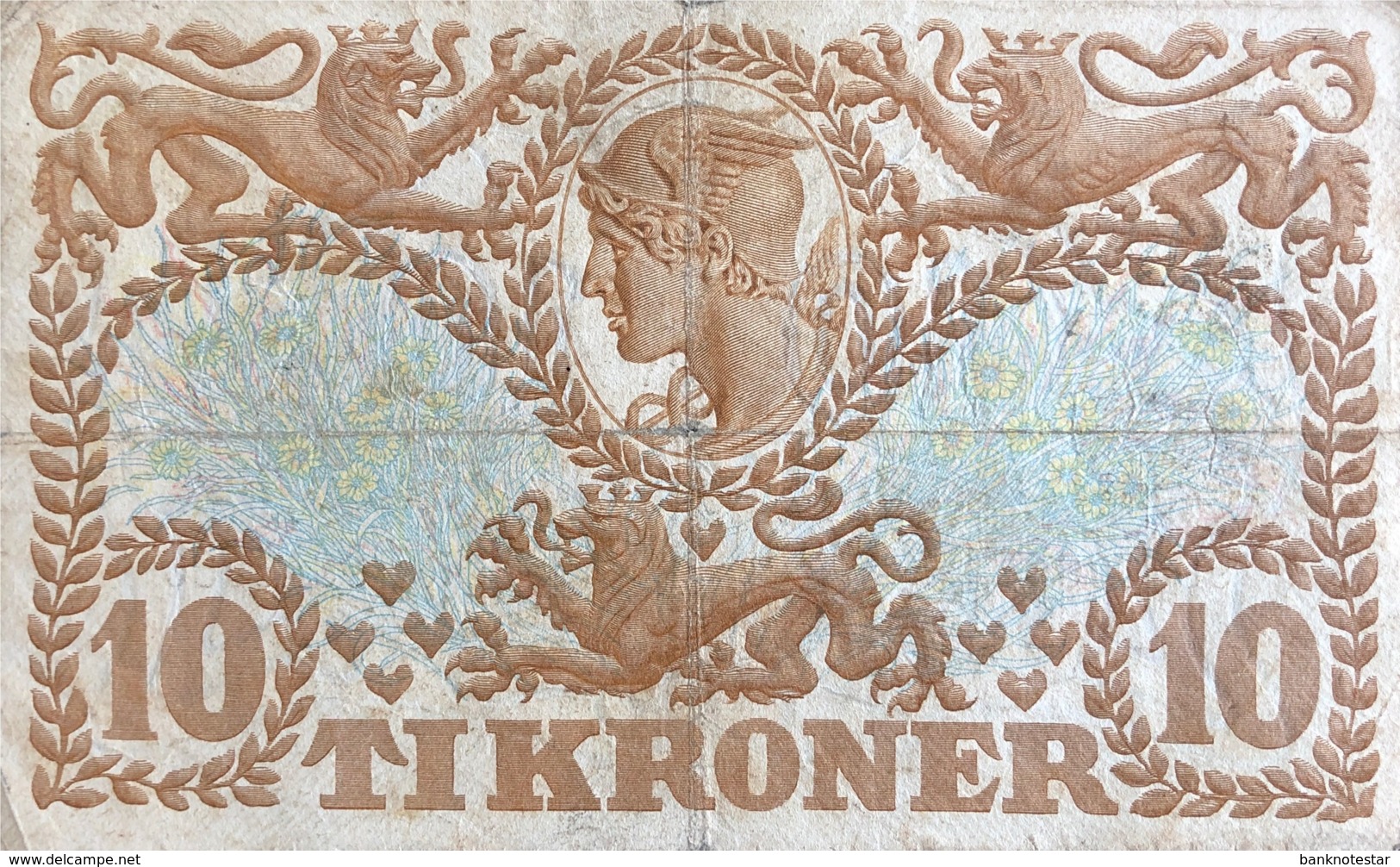 Denmark 10 Kroner, P-31k (1942) - Fine - Signatury Varity 4 - Danemark