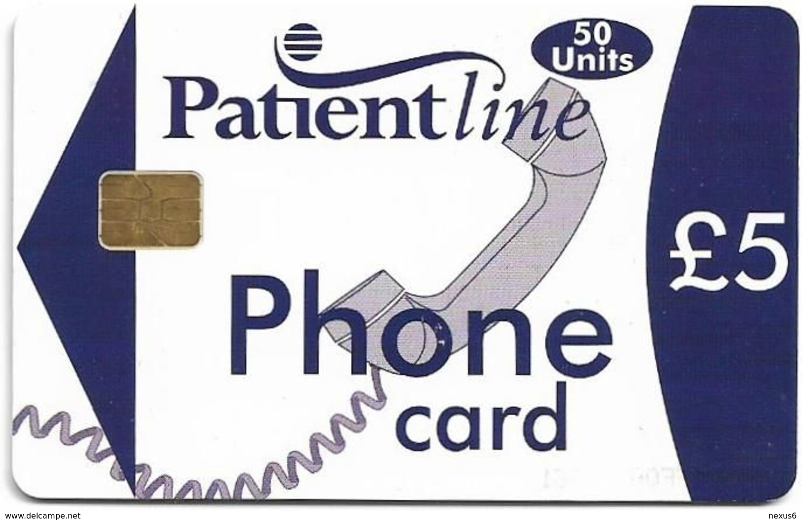 UK - Patientline - Phone Card (White & Blue), Chip Siemens S5, Cn. 1PLFFF, 5£, Used - Emissions Entreprises