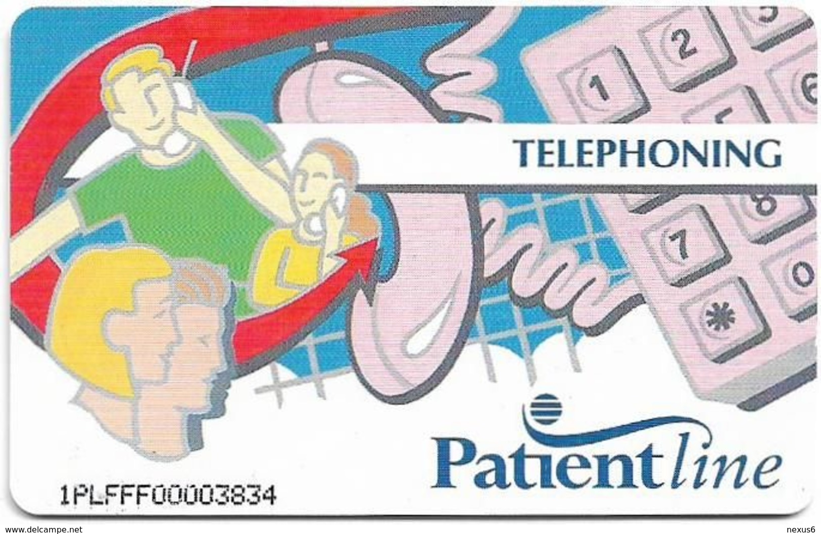 UK - Patientline - Phone Card (White & Blue), Chip Siemens S5, Cn. 1PLFFF, 5£, Used - Emissions Entreprises