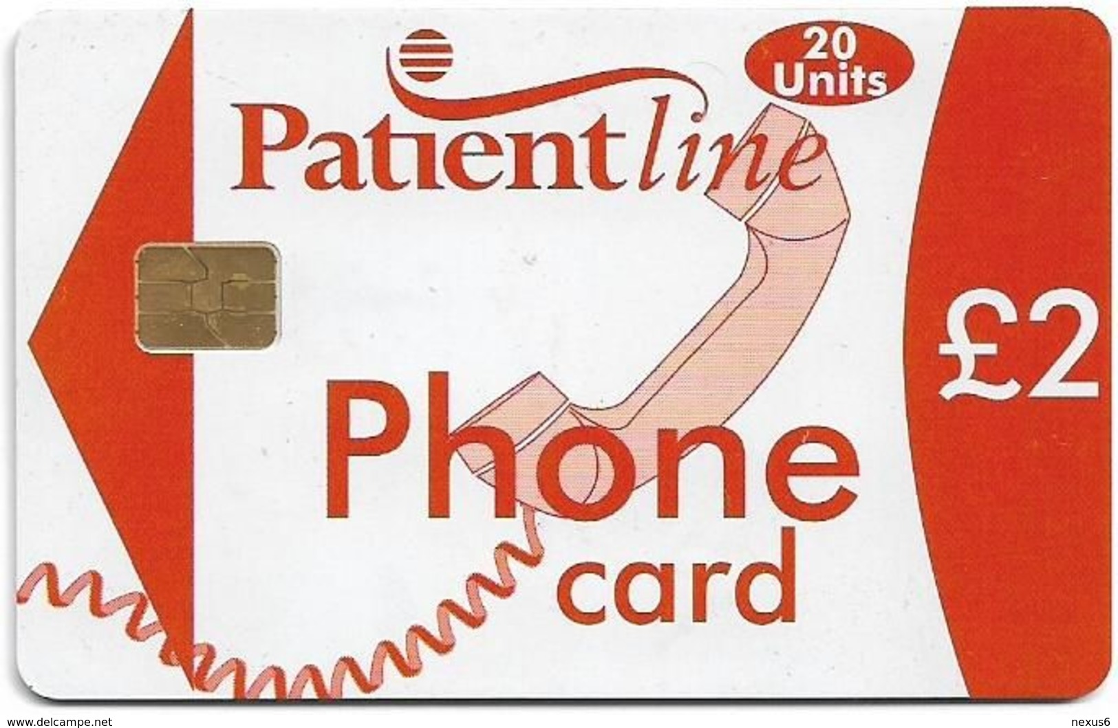 UK - Patientline - Phone Card (White & Red), Chip Siemens S5, Cn. 1PLFFE Horizontally, 2£, Used - [ 8] Ediciones De Empresas