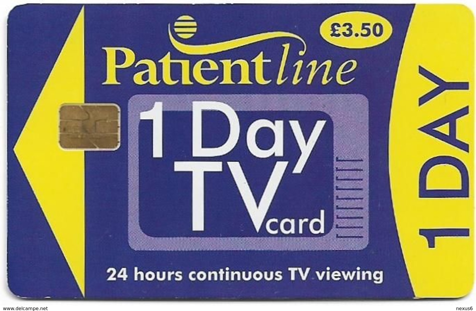 UK - Patientline - 1 Day TV Card (Purple & Yellow), Cn. 1PLFFJ, 3,5£, Used - [ 8] Ediciones De Empresas