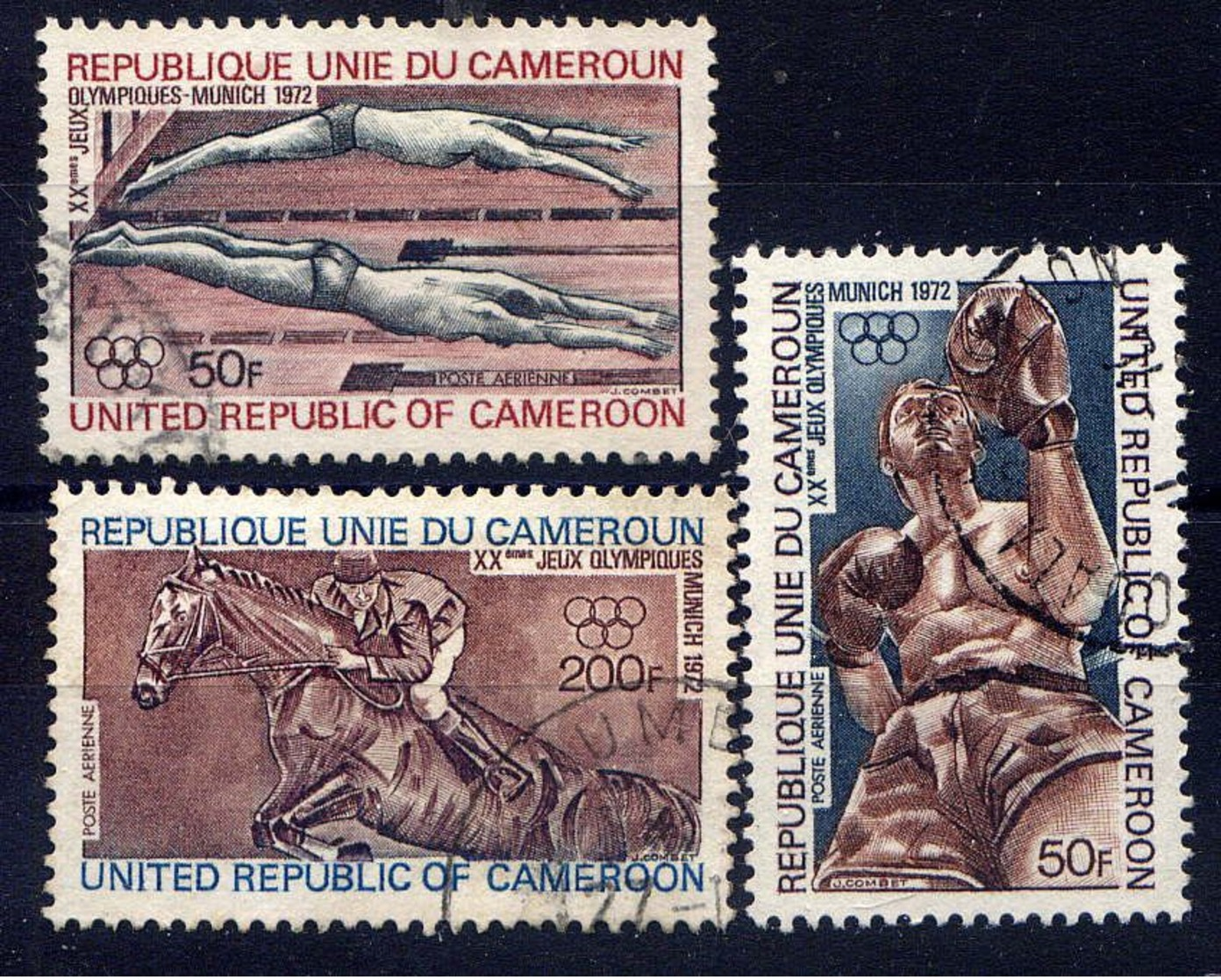 CAMEROUN - A202/204° - JEUX OLYMPIQUES DE MUNICH - Cameroon (1960-...)