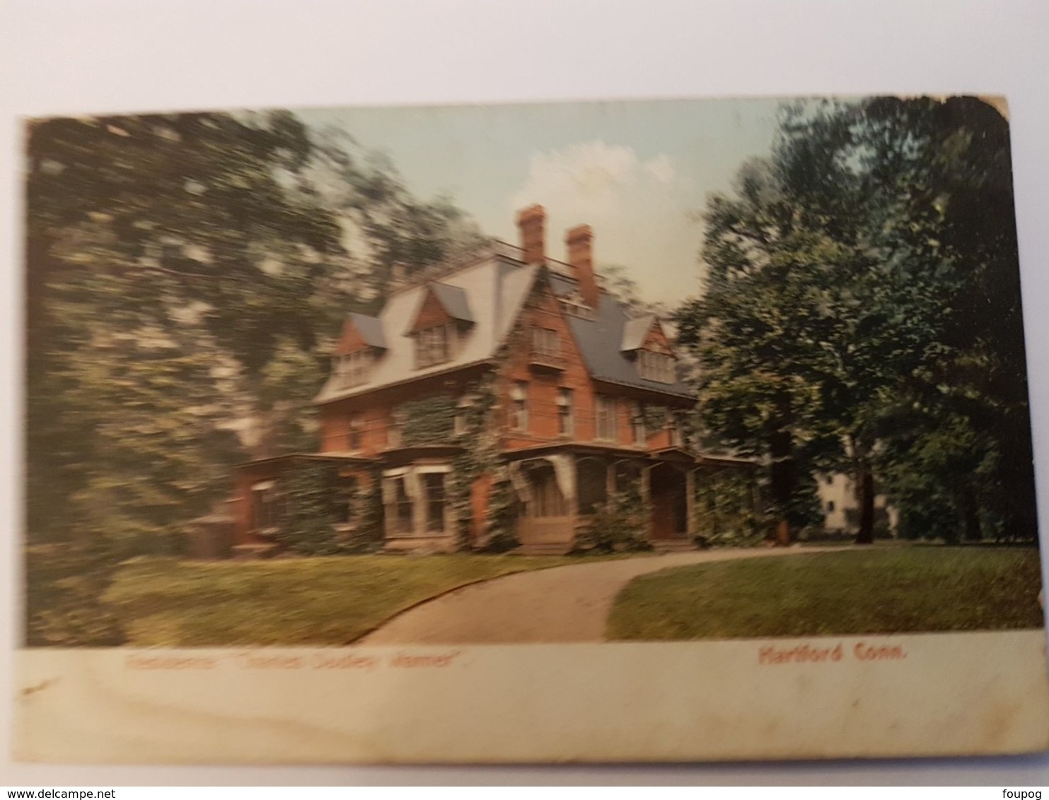 CONNECTICUT - HARTFORD - RESIDENCE CHARLES DUDLEY WARNER - OLD UNDIVIDED BACK POSTCARD - Hartford