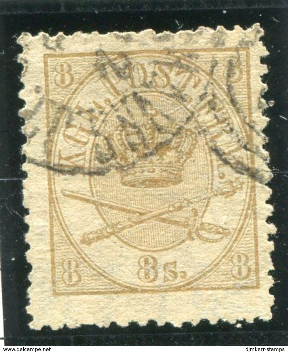DENMARK 1864 Royal Insignia 8 Sk. Used.  Michel 14A - Used Stamps