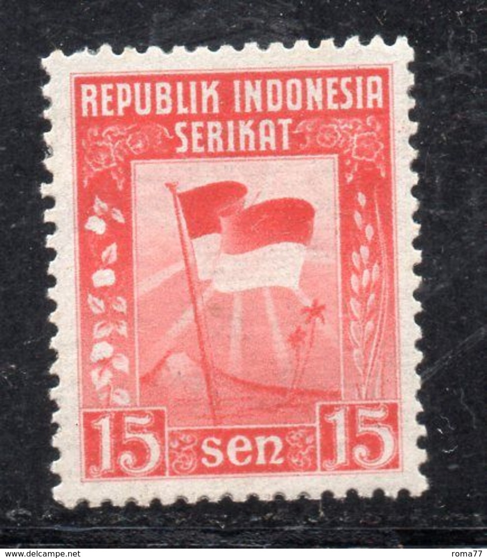W451 - INDONESIA 1950 , 15 Sen Bandiera Flag ** - Indonésie