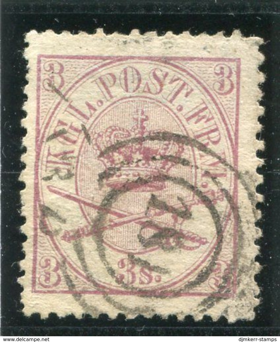 DENMARK 1864 Royal Insignia 3 Sk. Used  Michel 12A - Used Stamps