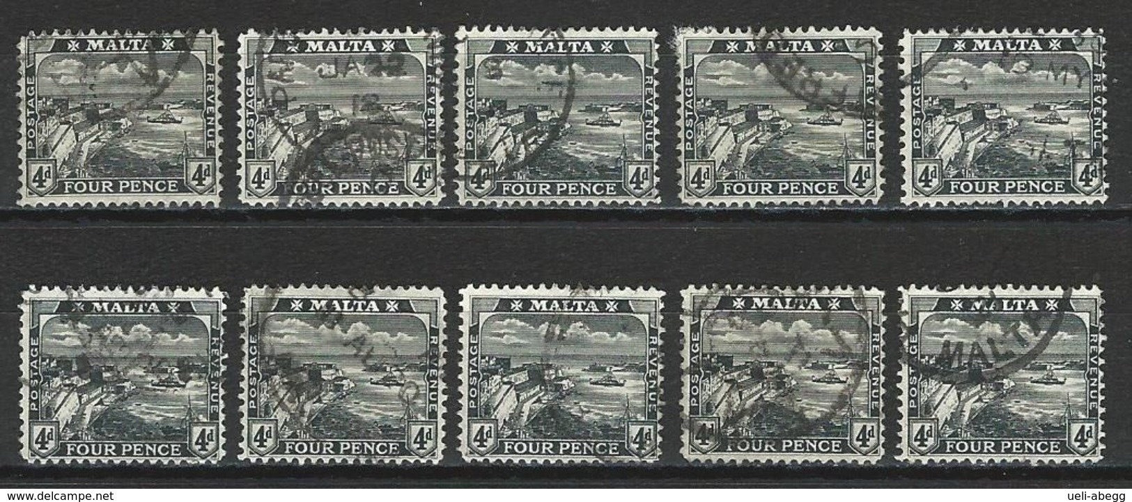 Malta SG 79, Mi 47 O Used Lot Of 10 - Malta