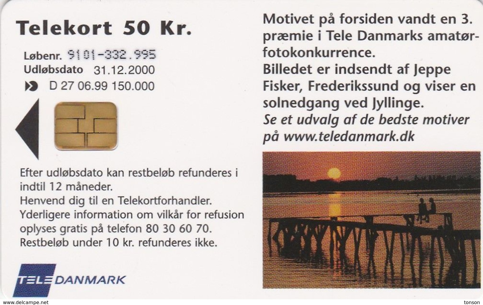 Denmark, D 027, Sunset, 2 Scans. - Danemark