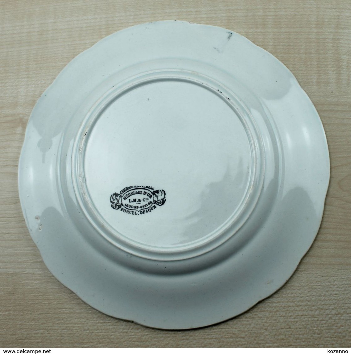 ANCIENNE ASSIETTE CREIL MONTEREAU XIXe - LES ANIMAUX INTELLIGENTS N°4: UN BON PIGEON - Borden