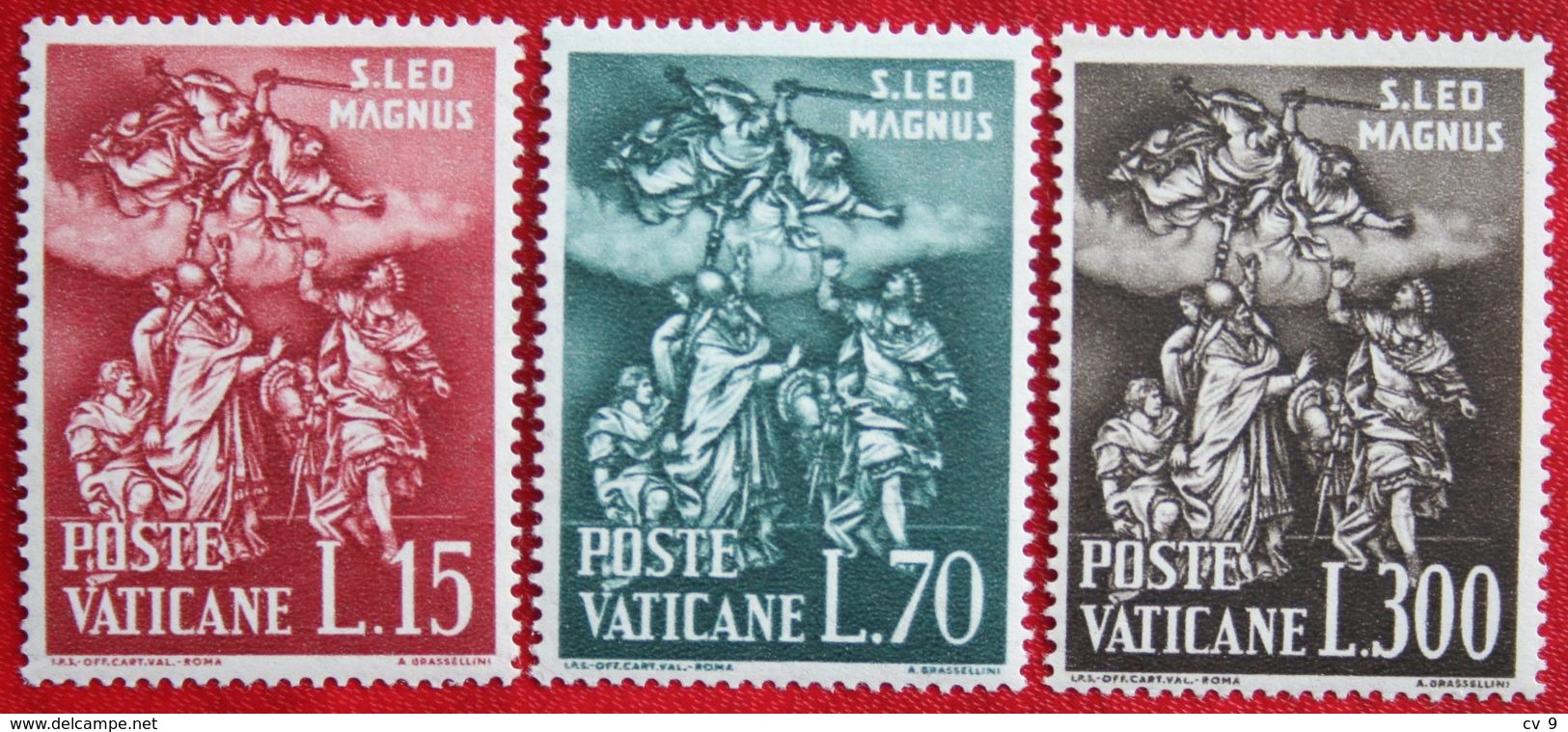 SEE PICTURES 1500.Todestag Papst Leo I 1961 Mi 366-368 Yv 319-321 POSTFRIS / MNH / ** VATICANO VATICAN VATICAAN - Neufs