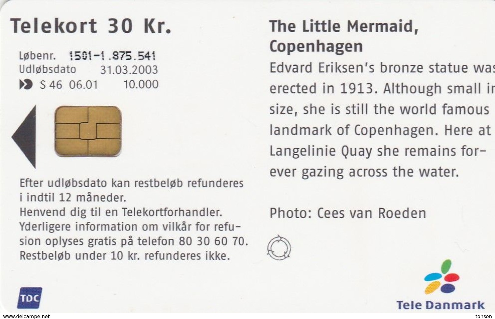 Denmark, S 046, The Little Mermaid Copenhagen, Only 10.000, 2 Scans. - Danemark