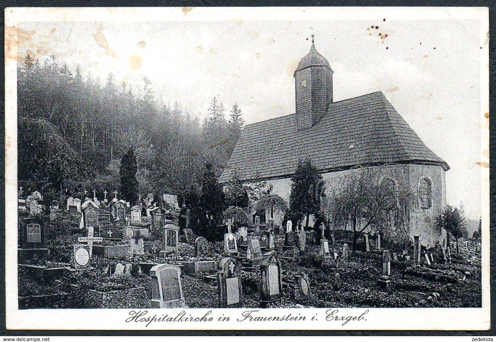 D8196 - Frauenstein Hospitalkirche Kiche Friedhof Grab Gräber Grabstein - Verlag Zimmaß - Frauenstein (Erzgeb.)