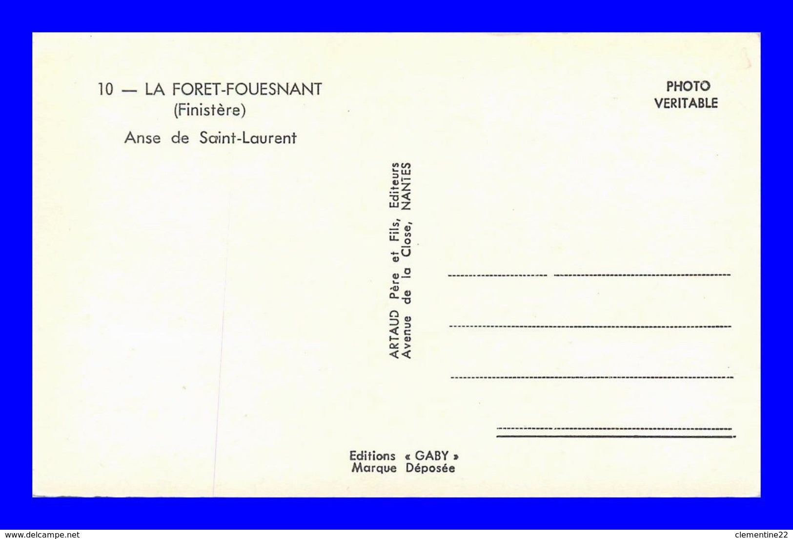 La Foret Fouesnant * L'anse De Saint Laurent   (scan Recto Et Verso ) - La Forêt-Fouesnant