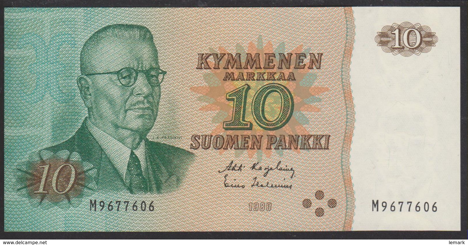 Finland 10 Markka 1980 P111 (sign. Karjalainen&Helenius) UNC - Finlandia