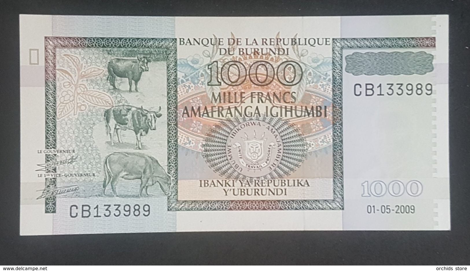 RS - Burundi 1000 Francs Banknote 2009 UNC #CB33989 - Burundi