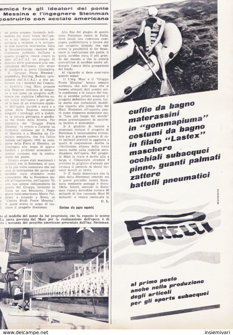 (pagine-pages)PUBBLICITA' PIRELLI  Tempo1954/30. - Other & Unclassified