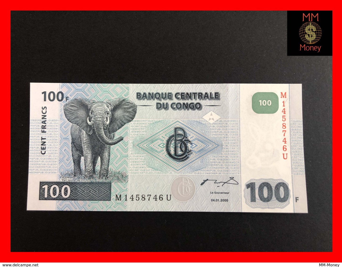 CONGO DEMOCRATIC REPUBLIC  100 Francs  4.1.2000   P. 92  Printer G & D  UNC - Democratische Republiek Congo & Zaire