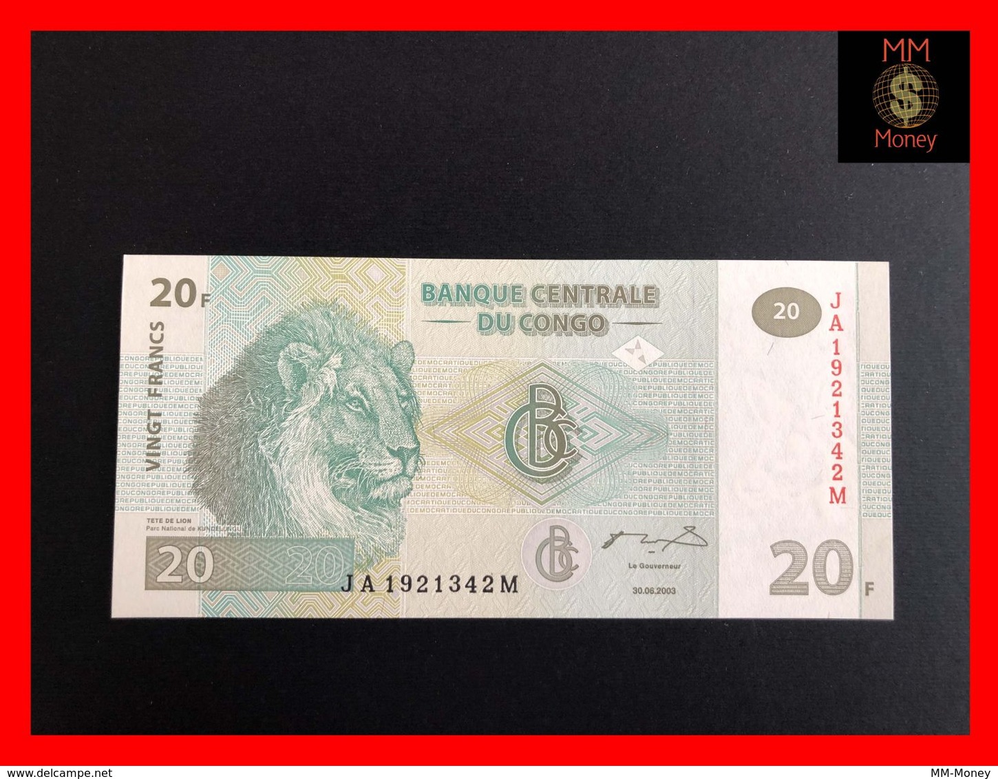 CONGO Democratic Republic  20 Francs  30.6.2003  P. 94 A  Printer G & D  UNC - Repubblica Democratica Del Congo & Zaire