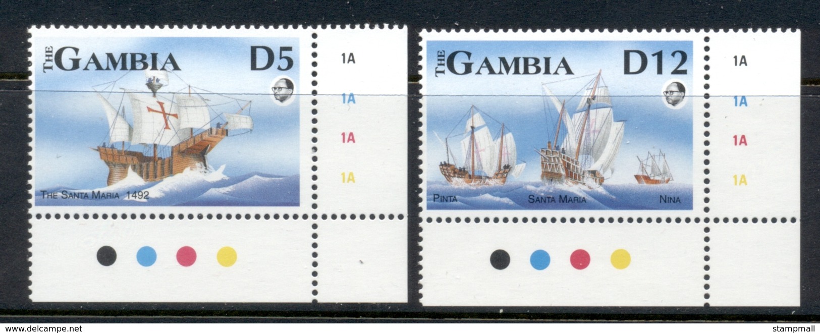 Gambia 1992 Discovery Of America Ships MUH - Gambie (1965-...)