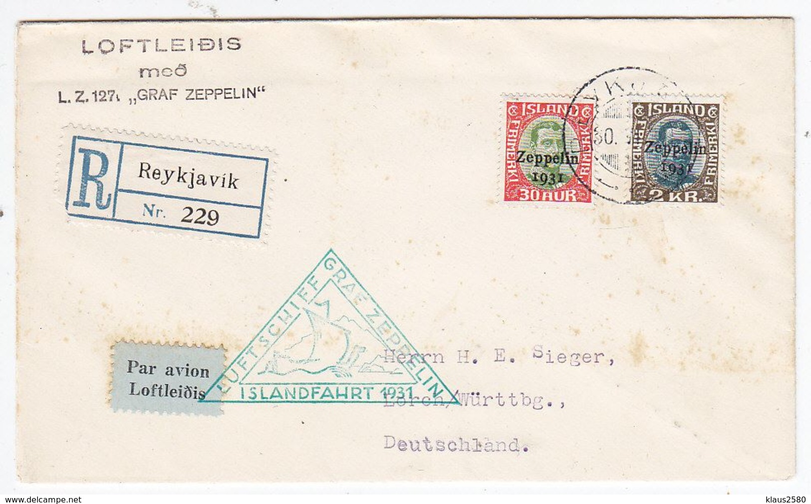 Zeppelin Island - Storia Postale