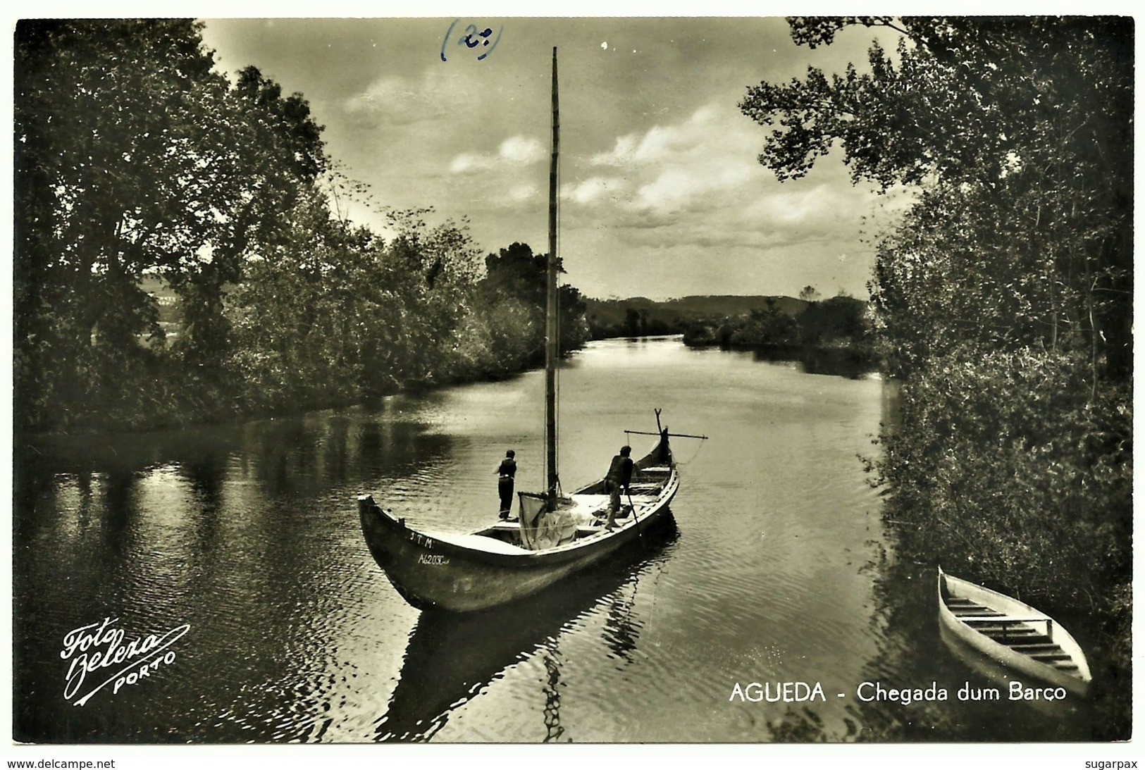 Águeda - Chegada De Um Barco - Ed. Pensão E Café SANTOS Aveiro Portugal - Aveiro