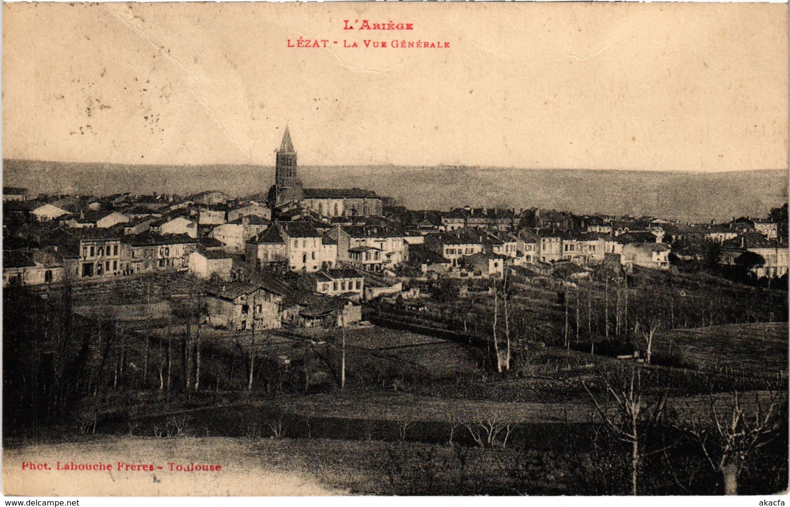 CPA LÉZAT La Vue Générale Ariege (101530) - Lezat Sur Leze