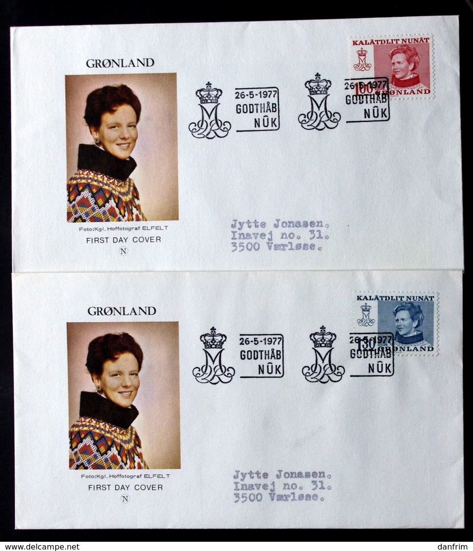 Greenland 1977 Cz.Slania.  Queen Margarethe II.MiNr.101-02  FDC ( Lot Ks) - FDC