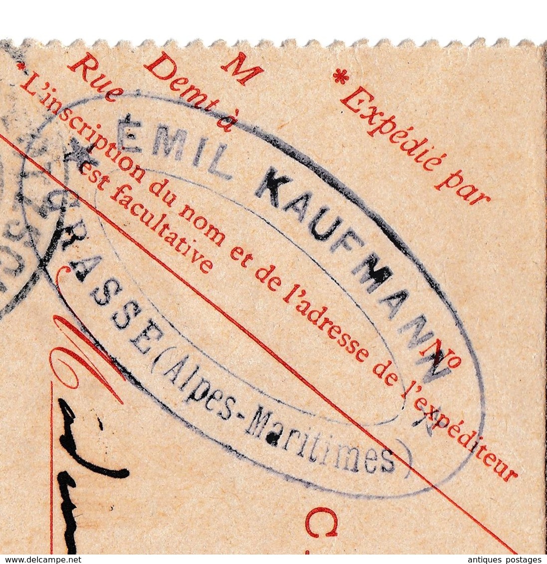 Entier Postal 1907 Grasse Alpes Maritimes Emil Kaufmann Semeuse Klotzsche Dresden - Cartoline-lettere