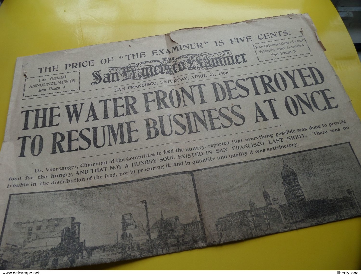 1906 > SAN FRANCISCO EXAMINER April 1906 > ( See / Voir Scan ) ! - 1900-1949