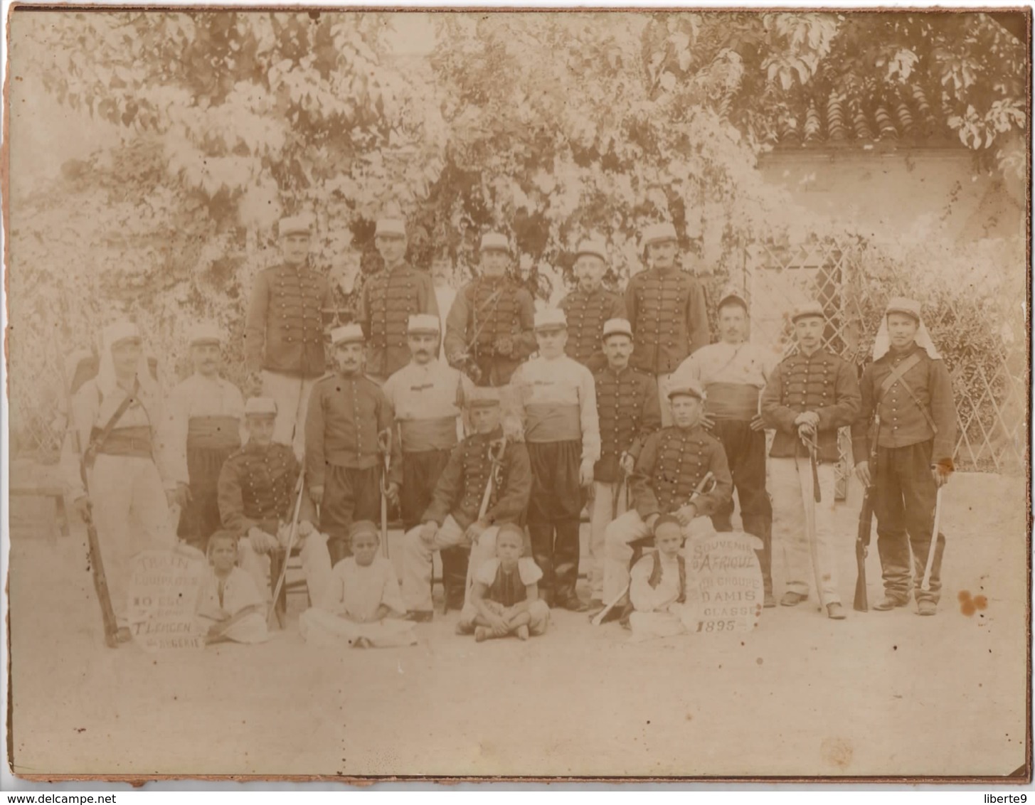 Tlemcen 1895 Train D équipage 10e Escadron 7e Compagnie - Gde Photo - Militaire Français Algérie Armée D Afrique Genie ? - Antiche (ante 1900)