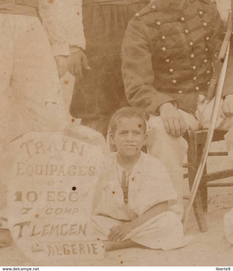 Tlemcen 1895 Train D équipage 10e Escadron 7e Compagnie - Gde Photo - Militaire Français Algérie Armée D Afrique Genie ? - Antiche (ante 1900)