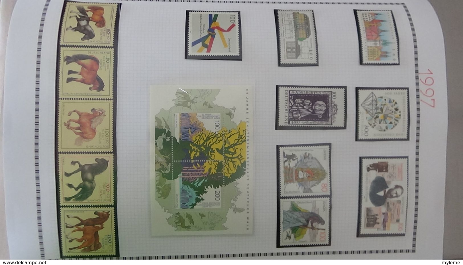 H14 Collection timbres, blocs et carnets ** Allemagne Fédérale de 1980 à 2000