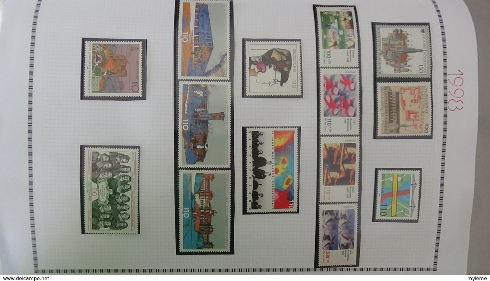 H14 Collection timbres, blocs et carnets ** Allemagne Fédérale de 1980 à 2000