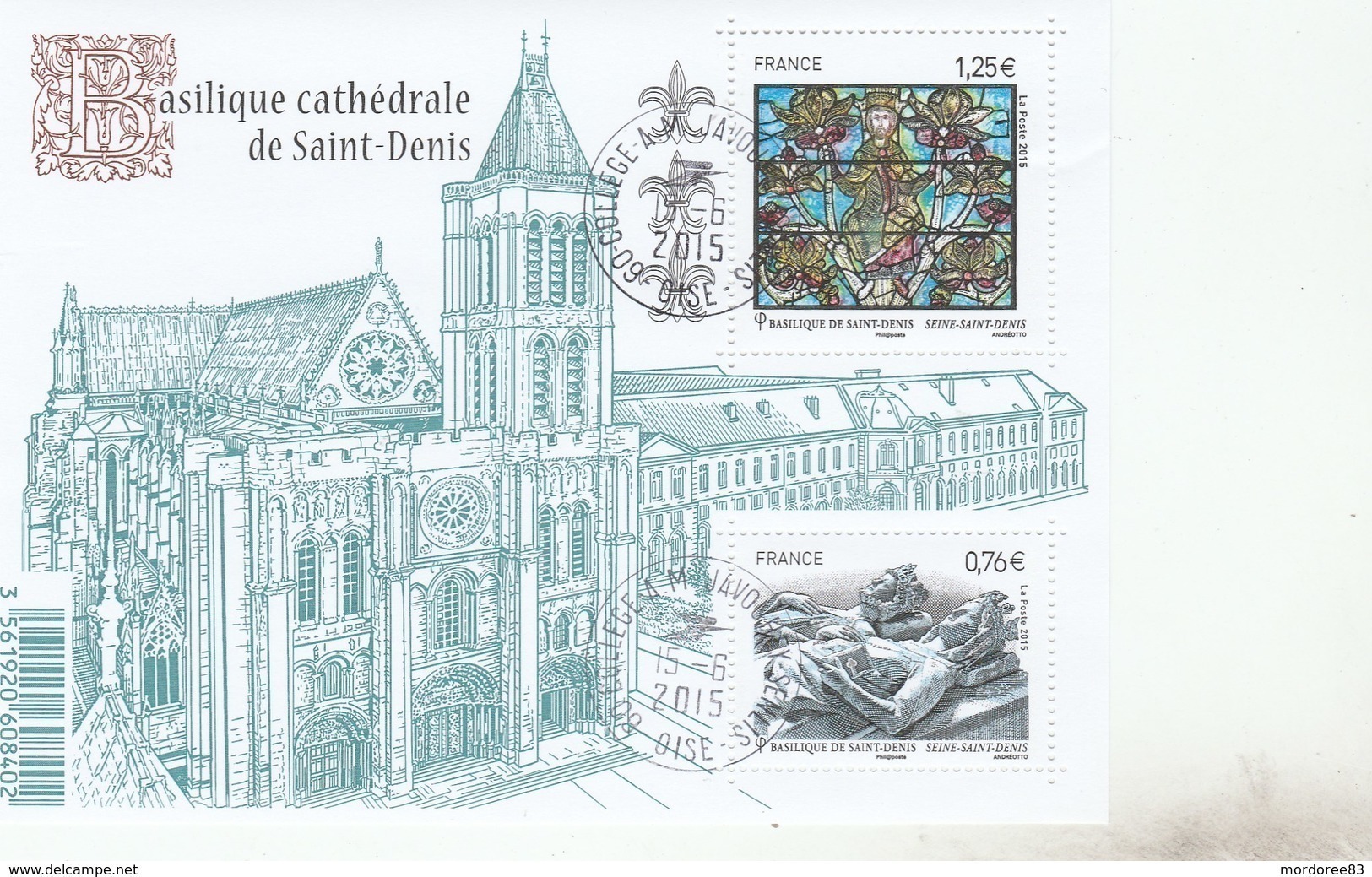 BLOC 2015 BASILIQUE CATHEDRALE DE SAINT DENIS OBLITERE YT F4930 - F 4930 - Used