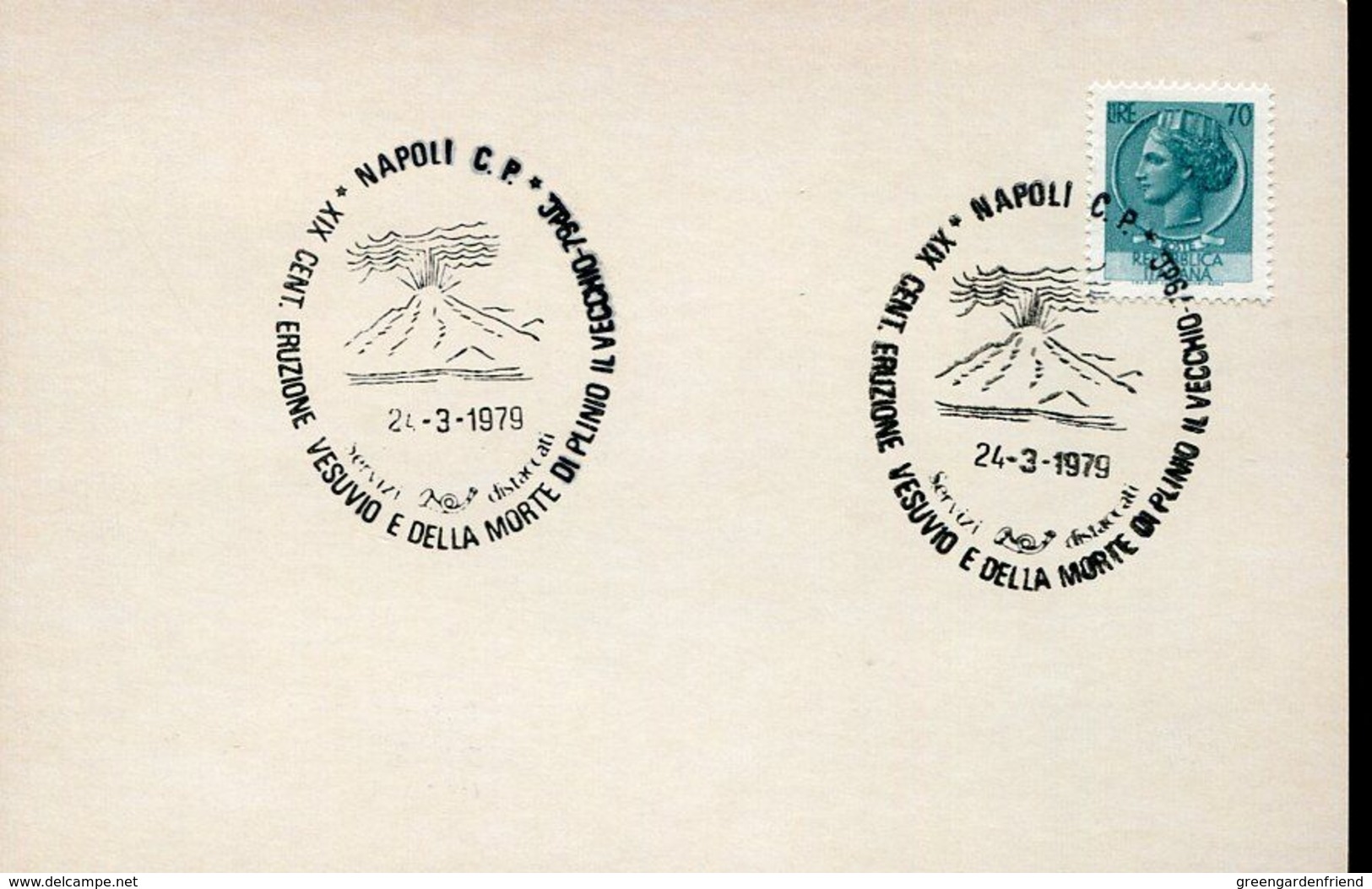 55946 Italia, Special Postmark 1979 Napoli , Showing The Volcano, Vulkan, Vesuvio, Geology, Morte Plinio Il Vecchio - Vulkanen