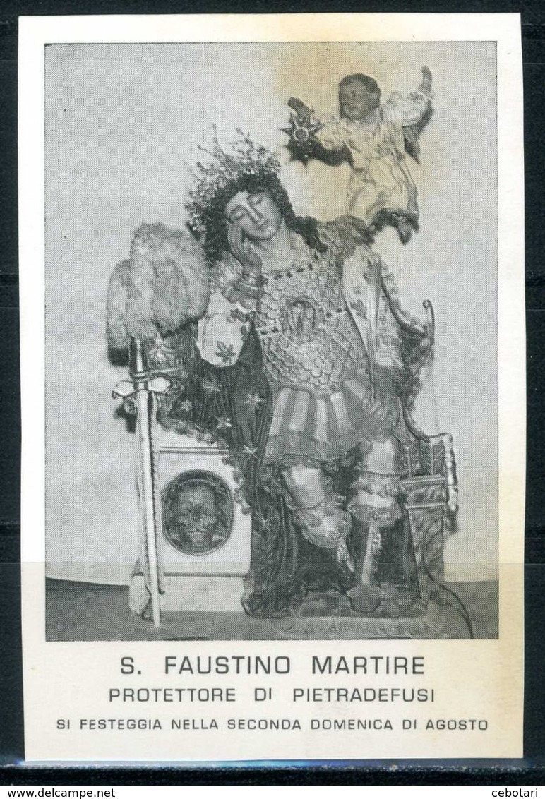 SANTINO - S. Faustino Martire - Santino Con Preghiera. - Devotion Images