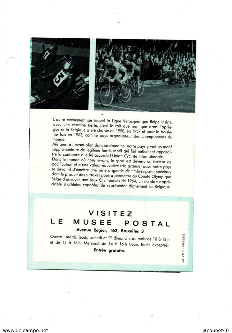 Belgique Sport Cycliste Bruxelles Le 7/9/1963 Série Complete Encart - Usados